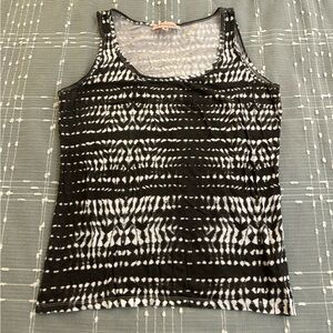 Philosophy Black and White Patterned Tank Top size M